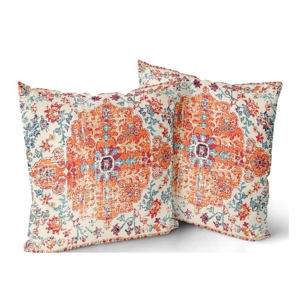 Knagsfa orange blue ethmic boho pillow covers  65'X65"